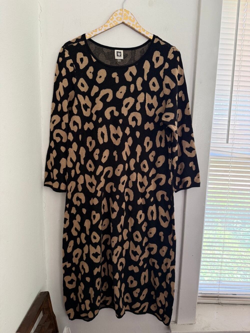 Anne Klein Women's Animal Print Sweater Dress | Size Large